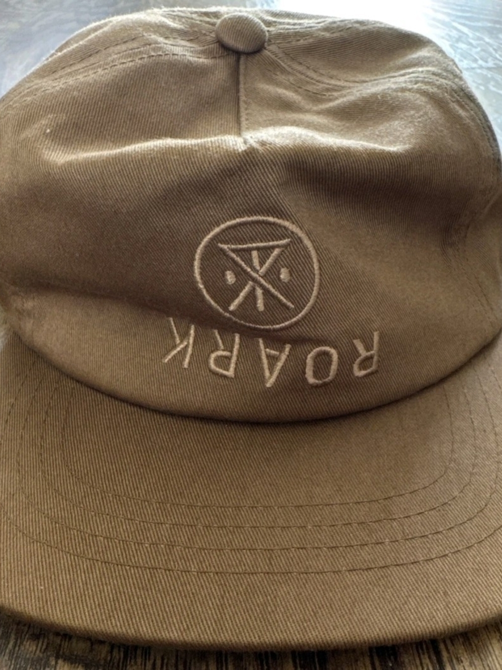 ROARK Embroidered Logo Brown Twill Cap